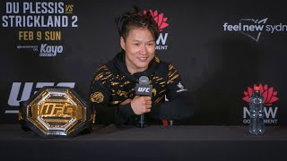 Zhang Weili PostFight Press Conference  UFC 312 [upl. by Arehc307]