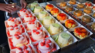 Strawberry Souffle Pancake  草莓舒芙蕾製作  Taiwanese Street Food [upl. by Ila]