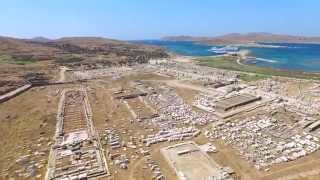 Greece Delos Island of Gods Apollo Unesco Heritage Drone [upl. by Newfeld]