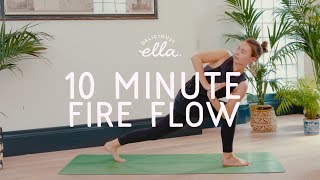 A Sweaty 10 Minute Fire Flow  Deliciously Ella Yoga [upl. by Zoubek]