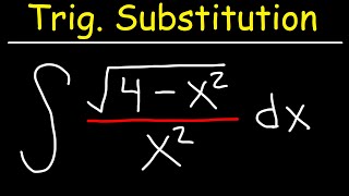 Trigonometric Substitution [upl. by Zhang]