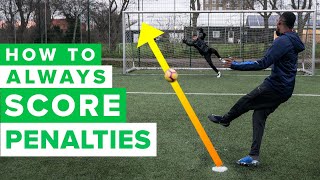 HOW TO ALWAYS SCORE PENALTIES  Penalty kick tutorial [upl. by Eninahpets451]