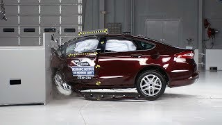 2013 Ford Fusion driverside small overlap IIHS crash test [upl. by Yerffoj100]