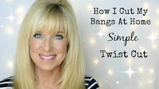 How I Cut My Bangs At Home Simple Twist Cut [upl. by Rufe]