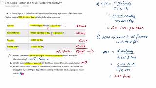 Operations Management SingleFactor amp MultiFactor Productivity [upl. by Eelyac]