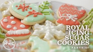 Royal Icing Sugar Cookies  Party 101 [upl. by Churchill754]