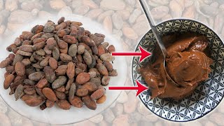 How To Make Chocolate From Cacao Nibs and Beans step by step at home Bonus chocolate sauce [upl. by Sikorski]