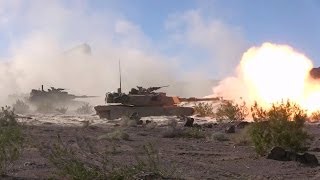 M1A1 Abrams Firing From HullDown Positions [upl. by Herc589]