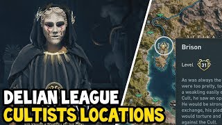 Assassins Creed Odyssey  All DELIAN LEAGUE CULTIST Location Walkthrough [upl. by Oribel]