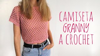 CAMISETA GRANNY  Tutorial crochet [upl. by Ellesij]