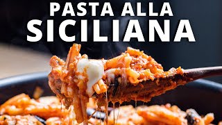 PASTA ALLA SICILIANA  1 Summer Eggplant Recipe [upl. by Thorley]