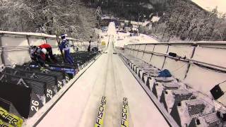 Aus Sicht eines Skispringers Mit Helmkamera die Schanze hinunter [upl. by Einram64]