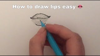 How to draw lips easy step by step 👄 [upl. by Anifesoj821]