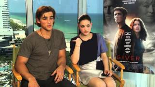 The Giver Stars Brenton Thwaites and Odeya Rush Interview [upl. by Fianna245]