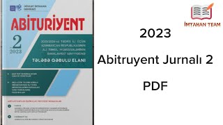 Abitruyent Jurnalı 2 2023 PDF [upl. by Netsrejk]