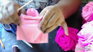 🌹 ROSAS DE PAPEL CREPE NUEVA TÉCNICA 🌹🌹🌹☑️⤴️ [upl. by Oiramal]