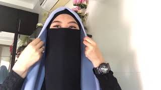 How to wear Full niqab with Large Square Hijab [upl. by Yrahca]