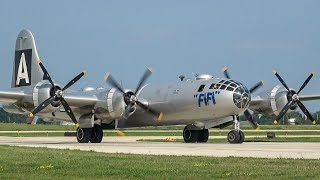 B29 Superfortress quotFIFIquot Engine Start Takeoff amp Landing [upl. by Boote]