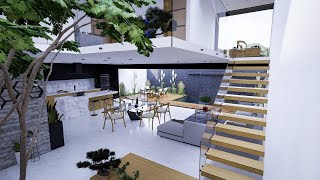 CASA MINIMALISTA CON JARDIN INTERIOR Y ALBERCA  10X20M [upl. by Nidia]