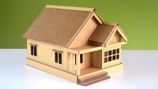 DIY  How to Make a Beautiful Cardboard House Very Easily  measurements given [upl. by Nanete]