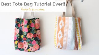 The Perfect Tote Bag Tutorial  Learn to Sew Series [upl. by Sucramed207]