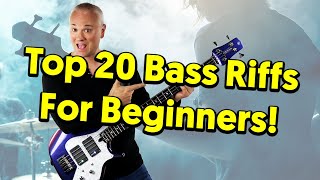 Top 20 MUST KNOW Bass Riffs For Beginners tabs amp tutorial [upl. by Hadley]