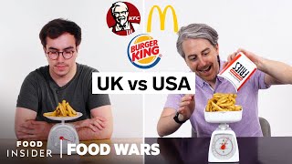 US vs UK Portion Size Differences KFC McDonalds Burger King  Food Wars [upl. by Tabbitha19]