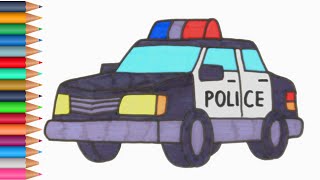 Deseneaza o Masina de Politie  desene DIY pentru copii [upl. by Aissert]