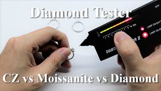 CZ vs Moissanite vs Diamond  Testing With Diamond Tester [upl. by Seed]