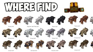 Minecraft 1214 ALL 9 NEW WOLVES where amp how find [upl. by Natica718]