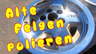 Alte Alufelgen aufbereiten und polieren restoring old rims  1993 Jeep Wrangler YJ [upl. by Inele]