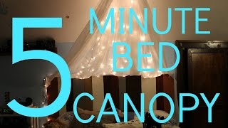 DIY BED CANOPY  FAIRY LIGHTS [upl. by Yrtsed535]