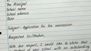 Application for fee concession  Application to the principal for full fee concession [upl. by Yaya]