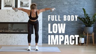 Low Impact FULL BODY HIIT  Workout with Weights [upl. by Hayes]