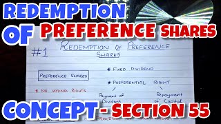 1 Redemption of Preference Shares  Concept By Saheb Academy  BCOM  BBA  CA INTER [upl. by Hanyaz]