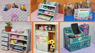 6 SIMPLE DIY ORGANIZERS FOR STORAGE FROM CARDBOARD BOXES HANDMADE CRAFT FROM CARDBOARD BOXES [upl. by Edita]