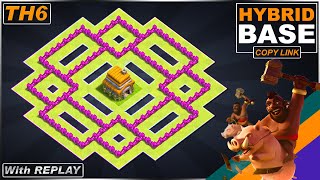 NEW TH6 Base with REPLAY 2021  COC TH6 hybrid Base Copy link  Clash of Clans [upl. by Cockburn]