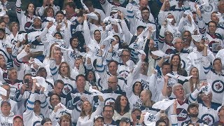 Jets Whiteout help belt the Canadian anthem for Game 1 [upl. by Torras]