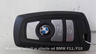 BMW F10F11 wymiana baterii w pilocie [upl. by Ateerys731]