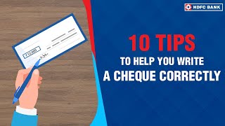 How To Write A Cheque Correctly  Banking Basics  HDFC Bank [upl. by Harts]