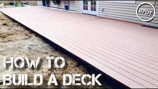 HOW TO BUILD A DECK  START TO FINISH Part 1 of 2 [upl. by Attiuqihc]