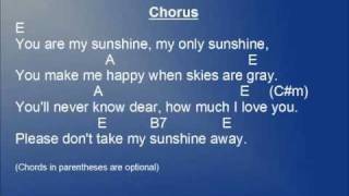 You Are My Sunshine lyrics and chords [upl. by Fortune]