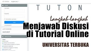 Cara Menjawab Diskusi di Tutorial Online Universitas Terbuka [upl. by Medor]