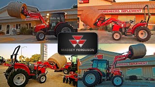 Massey Ferguson Compact amp Utility Tractors Lifting Round Bale [upl. by Anitsahs280]