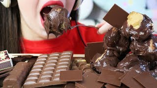 ASMR PROFITEROLES  POPULAR CHOCOLATE CANDY Eating CHEWY Eating Sounds No Talking [upl. by Chasse]