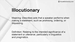 Illocutionary Meaning [upl. by Timms252]