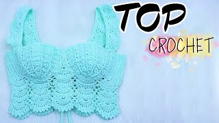 TOP CROCHET ESTILO SIRENA PASO A PASO PARTE 12 [upl. by Ilrahc56]