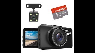 Dual Dash Cam Front and Rear FHD 1080P with Night Vision and SD Card Included By IIwey [upl. by Aramoiz]