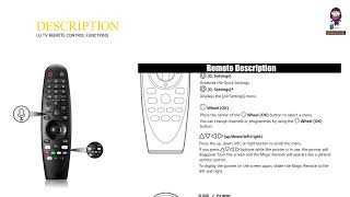 LG TV Remote Control Functions Magic Remote Owners Manual [upl. by Larcher]