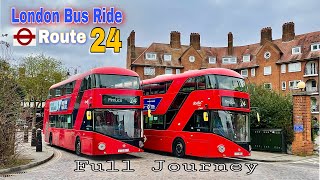 London Bus Ride 🇬🇧 Route 24  Hampstead Heath to Pimlico via Victoria and Westminster [upl. by Jenkel]